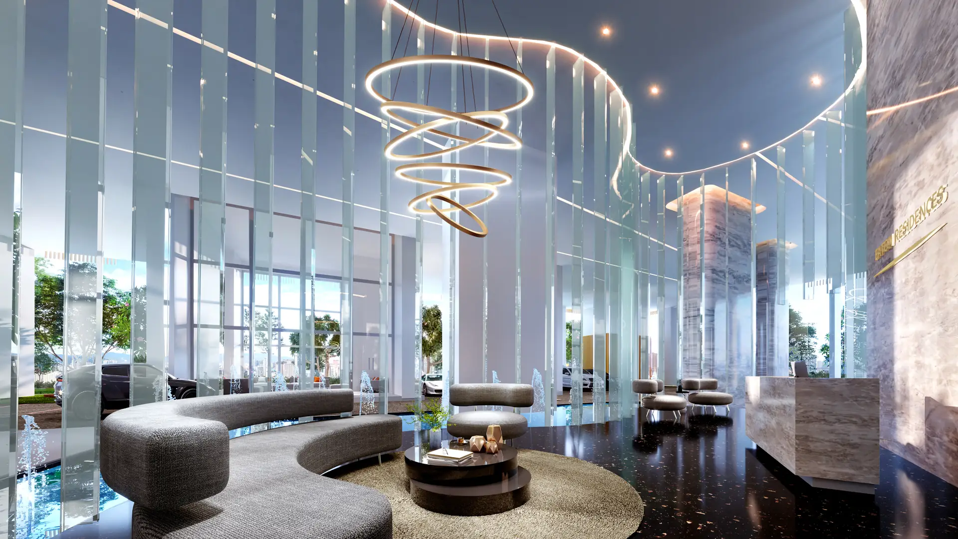 Eaton Residences grand lobby