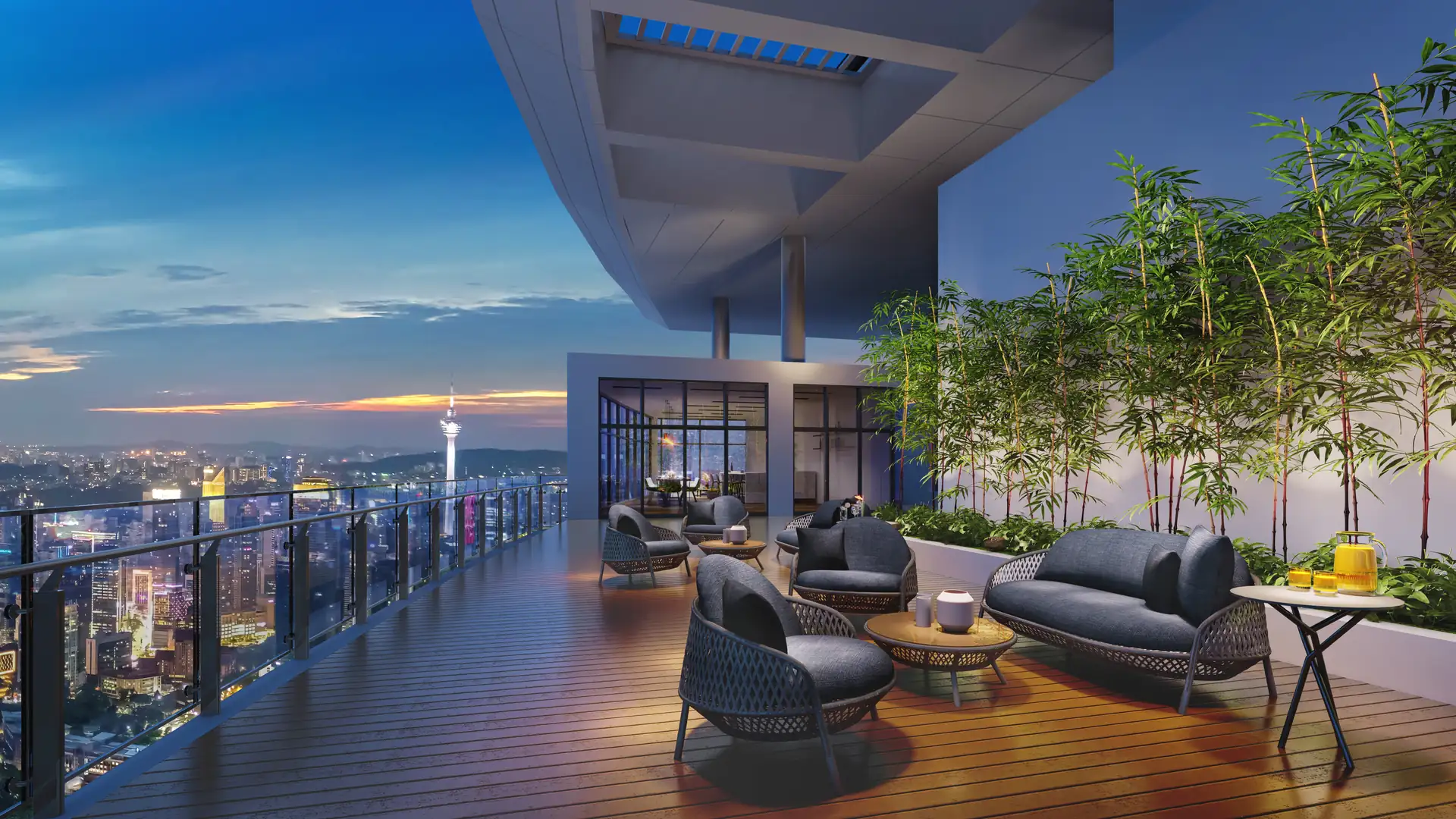 Eaton Residences Sky Lounge, KLCC facing